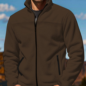 2025 Men's <b>Fleece</b> Jacket Stand Collar <b>Zipper</b> Lightweight Outdoor Spring Autumn Wear - Product Image 1