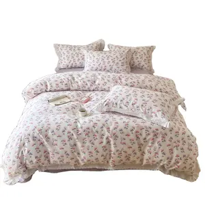 4合1纯棉套装成人奢华床上用品套装床单品牌