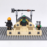 Set Blok Bangunan Kreatif MOC, Model Perakitan DIY dengan Figur, Kit Batu Bata Bangunan Koleksi Dekorasi Meja