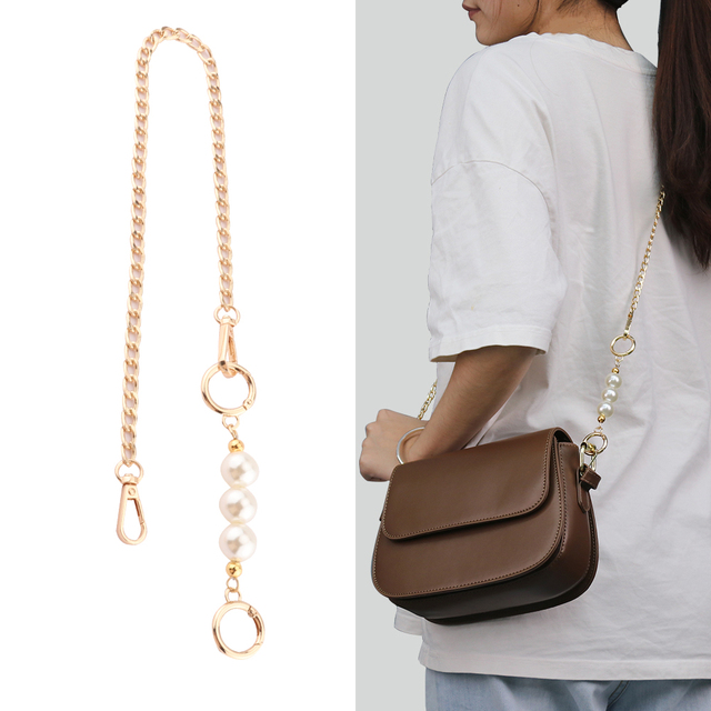 Women Handbag Bag Chain Messenger Bag Handle Accessories All-match the New Adjustable Metal Pearl Chain Custom Gold Bag Chains