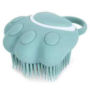 Vente chaude animal de compagnie forme de patte Silicone chien toilettage pour animaux de compagnie nettoyage et bain bain Massage shampooing brosse