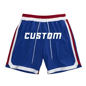 Custom Logo PolyesterJust Don Sublimation Heavyweight Retro All Over Print With Zipper Pockets Double Mesh Basketball Shorts