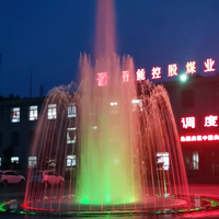 Fuente Musical Circular Profesional Personalizada, Fuente de Agua Decorativa de Gran Escala con Chorro Alto, Espectáculo de Luces LED RGB