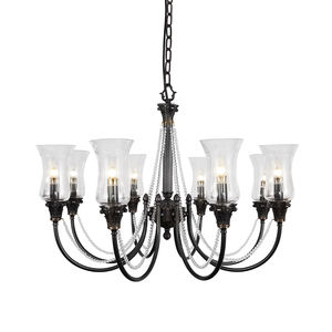 Lustre en cristal de verre de style européen en cuivre de luxe, luminaires suspendus pour salon, lampes suspendues modernes de style victorien pour hôtel - Product Image 3