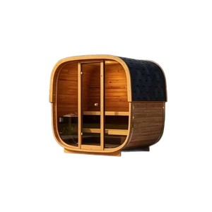 Sauna Exterior de Madera de Hemlock con Calentador de Piedra Volcánica de 4000W, Bluetooth Inteligente, para Uso Familiar y en Hoteles - Product Image 3