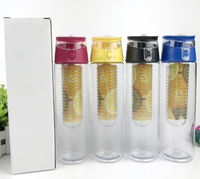 Bouteille d'eau en plastique Tritan Infuseur de fruits Sans BPA Infuseur de citron Bouteille d'eau avec filtre