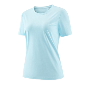 Camiseta de Manga Corta para Mujer, Verano, 100% Algodón Tejido, Ecológica, Tinte Liso, Súper Elástica, Transpirable, para Correr - Product Image 4