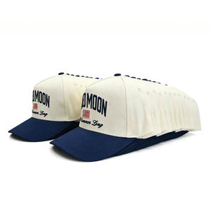 Casquette de baseball bicolore crème et marine, broderie personnalisée, drapeau américain, pour hommes et femmes, été, sports de plein air, casquettes snapback - Product Image 5