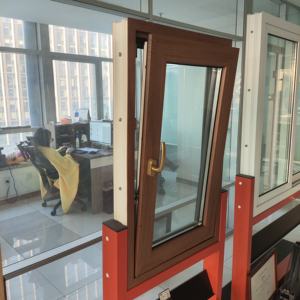 Fenêtre moderne en PVC à battant et à ouverture verticale, design de châssis affleurant, fenêtre à battant en PVC avec renfort en acier pour appartement - Product Image 5