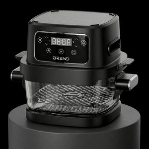 Friteuse à air en verre borosilicate de haute qualité 4L+2.5L, visible, sans huile, 1500W, avec mode cuisson à retourner, four à air chaud sain, vente en gros - Product Image 5