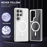 Coque de téléphone transparente et colorée magnétique pour Samsung S25 Ultra S24 Plus A15 A16 A17 iPhone 17 Air 16 Pixel 9A 10 Pro XL