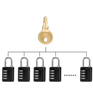 <span class=keywords><strong>Cadenas</strong></span> à combinaison à <span class=keywords><strong>4</strong></span> <span class=keywords><strong>chiffres</strong></span> pour porte d'armoire avec clé principale - Product Image 5