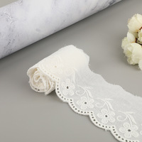 Dentelle en coton soluble dans l'eau de 5 cm, petite dentelle florale brodée pour la décoration textile de la maison et les accessoires vestimentaires