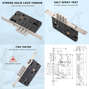 Thép đa điểm cửa Lỗ mộng cơ thể khóa rãnh khóa cơ thể với <span class=keywords><strong>4</strong></span> chốt cho cửa gỗ và an toàn - Product Image 5