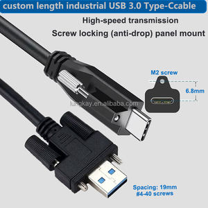 LUNG KAY 1M 2M Industrial <b>USB</b> 3.0 Type-<b>C</b> to <b>USB</b>-A Cable with Screw Lock 10Gbps Data Transfer 5A Fast Charging <b>Usb</b>-<b>c</b>-cable - Product Image 2