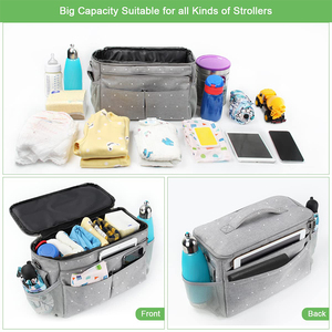 Poussette Organisateur Sac À Couches Caddy En Cuir De Luxe Portable Momie Grand Stockage - Product Image 4