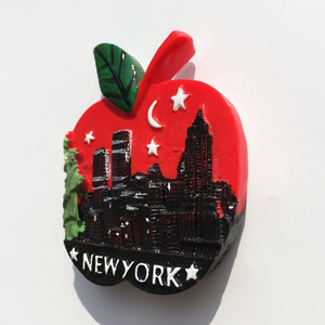 Imán para Refrigerador con Logotipo de la Ciudad de Nueva <span class=keywords><strong>York</strong></span>, Recuerdo de Viaje, Artesanía <span class=keywords><strong>en</strong></span> Resina, Pintado <span class=keywords><strong>en</strong></span> 3D, Imán para Refrigerador Estéreo, Regalo Promocional - Product Image 3