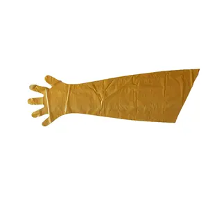 Ветеринарные перчатки с длинным рукавом по заводской цене, перчатки для осеменения крупного рогатого скота с резиновой лентой