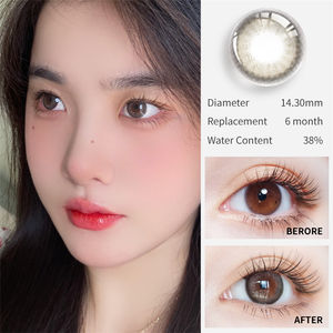 Vente en gros de lentilles de contact colorées très confortables, cercle de lentilles de contact de 14.3mm demi-année, baies, myrtille, couleur naturelle noire - Product Image 3