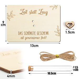 Tiempo de regalo en efectivo en lugar de cosas Tarjeta de cupón Tarjeta de madera Tubo de ensayo de cumpleaños Regalo conjunto para cumpleaños Boda Consagración juvenil - Product Image 3