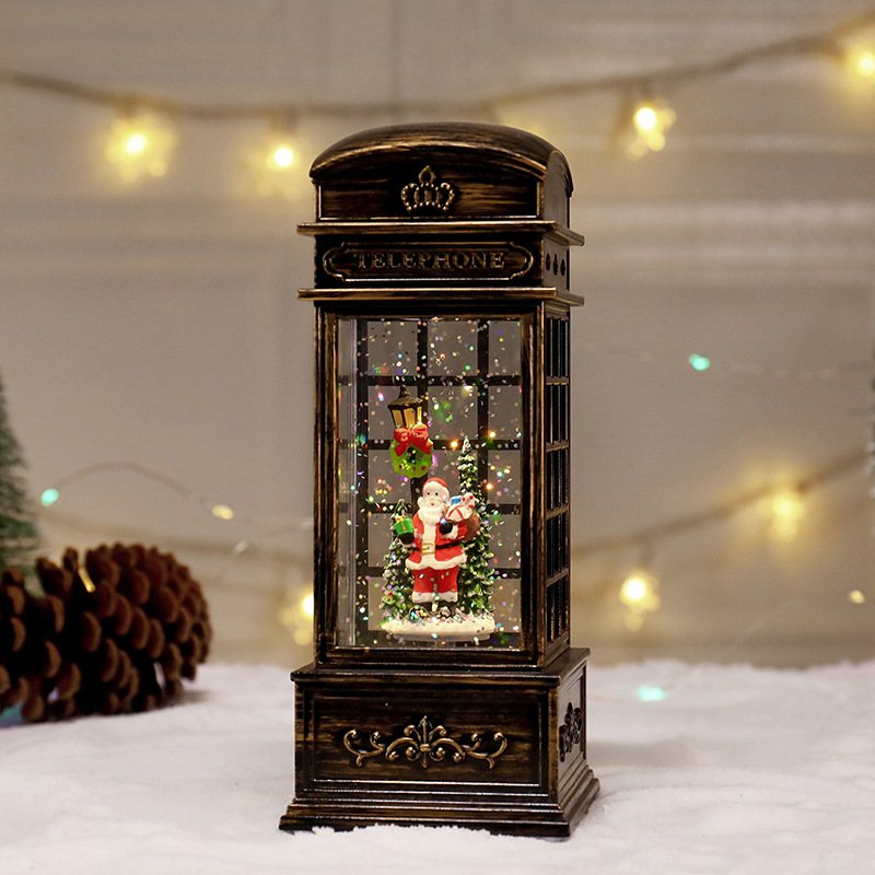 Lámpara de mesa de Papá Noel con baño de oro