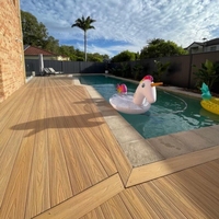Extrudierte Holz-Verbundstoff-Terrassendielen Beschichtete Verbundstoff-Terrassendielen Verbundstoff-Terrassenbelag Exotische Pool-Terrassenfliesen