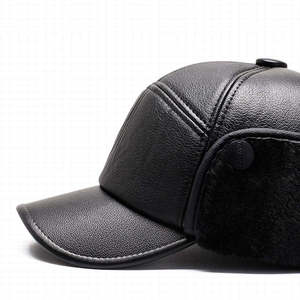 Casquette <span class=keywords><strong>d</strong></span>écontractée unisexe <span class=keywords><strong>d</strong></span>'hiver pour homme <span class=keywords><strong>d</strong></span>'âge moyen, en toile brossée à 6 panneaux, avec protection auriculaire, style baseball, embossée - Product Image 4