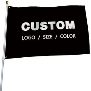 Factory Wholesale Premium Fabric Any Logo Any Design Any Size Black Custom <b>Flags</b> Banners - Product Image 2