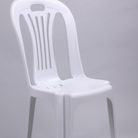 Chaise de salle à manger blanche empilable en plastique pour l'extérieur Chaises de barbecue