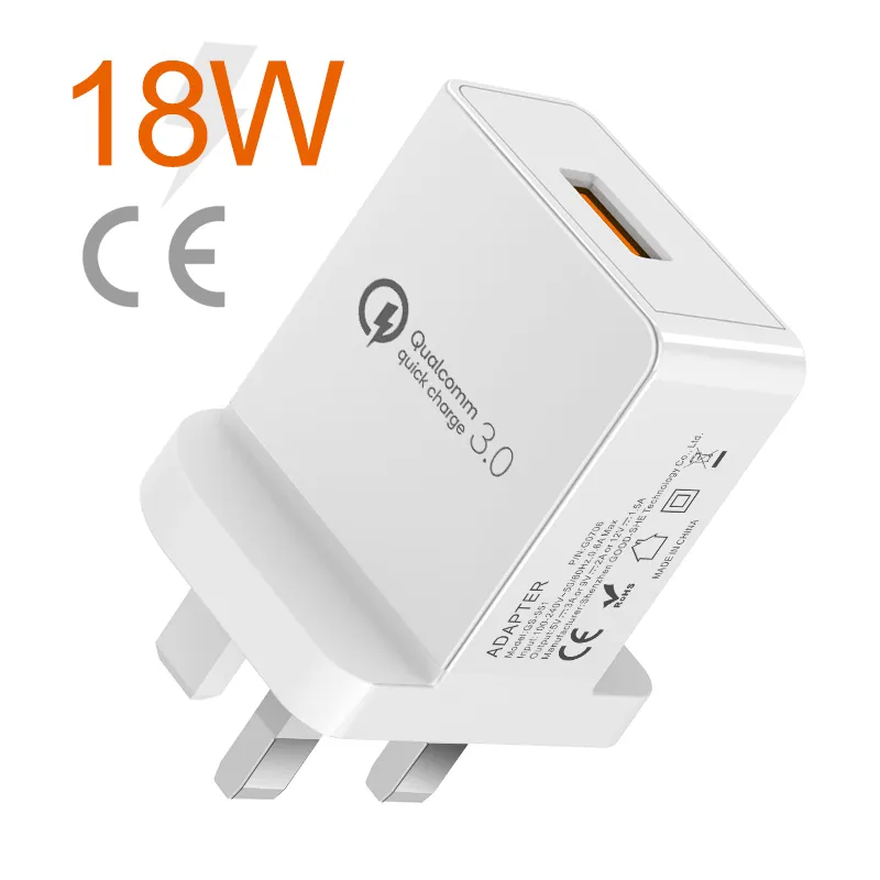 UK Plug Ide Produk Baru 2019 FCP SCP VOOC Pengisi Daya Dinding USB 3.0 Charger Perjalanan QC3.0