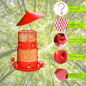 Mangeoires à colibris à l'épreuve des écureuils Mangeoires à oiseaux rétractables sauvages avec maille en métal - Product Image 4