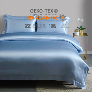 高級サマーサテンシルクシーツ寝具セットシルクフラットシーツ、シルクシーツ、シルク枕カバークイーン高級寝具 - Product Image 2