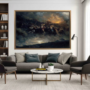 Odin's Wild Hunt <b>Canvas</b> Print: Norse Mythology Home Decor Art,GOLD <b>FRAMED</b> <b>CANVAS</b> - Product Image 3