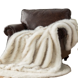 50*60 ''maison décorative canapé-lit jeter luxe luxe contemporain Imitation Fauxl fourrure de <span class=keywords><strong>renard</strong></span> peau Chinchilla couverture jeter couverture - Product Image 1