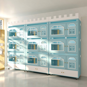 Solid <strong>Wood</strong> &amp; Glass Cat Shelter Villa Breathable Pet <strong>House</strong> - Product Image 3