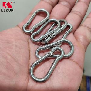 Mousquetons de sécurité en acier inoxydable de 3,15 pouces, robustes, à ressort, en forme de D, pour l'escalade, attaches rapides en métal - Product Image 4
