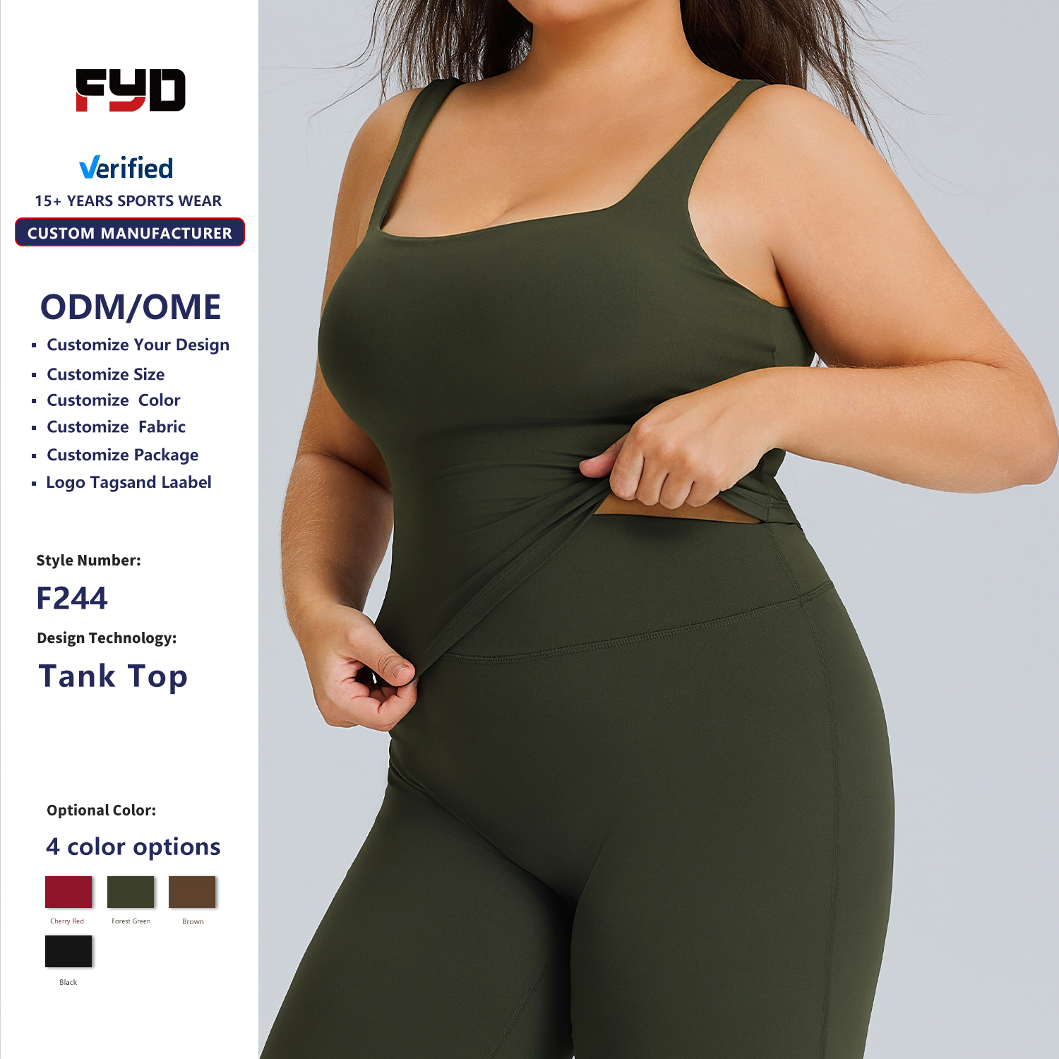 Wholesale New High Quality Gym Wear Custom Logo Breathable Plus Size Nylon/Spandex Four-Way Stretch Activewear Yoga Tank Top