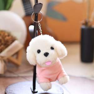 Porte-clés en peluche avec pendentif à breloque pour sac de poupée, mini dessin animé <span class=keywords><strong>kawaii</strong></span>, animal en peluche jouet chien, porte-clés - Product Image 5