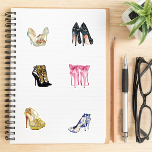 สติกเกอร์ตกแต่งลายกราฟฟิตี้รองเท้าส้นสูงเจ้าหญิงแฟชั่น วัสดุ PVC สำหรับตกแต่งแล็ปท็อป โทรศัพท์ ไดอารี่ สมุดโน้ต ของขวัญส่งเสริมการขาย - Product Image 6