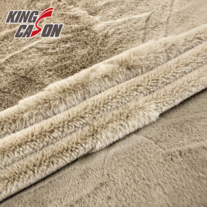 Pelliccia di Coniglio 3D Jacquard in Poliestere 100% Personalizzabile, Morbida e Lussuosa, Colore Caffè, per Coperte, Prodotta da Kingcason - Product Image 2