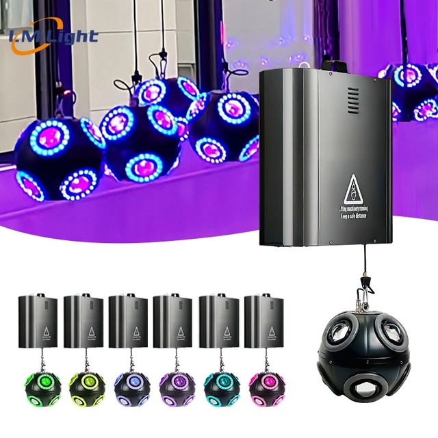 Support Customization 3D Full Colorful Dmx Led Lift Ball Kinetic Light Winch Beam Light Winch Led Color Kinetic Lighting System
