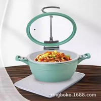 Chauffe-soupe et marmite à porridge électrique professionnels pour hôtels et restaurants, avec chauffage électrique, design rond vert