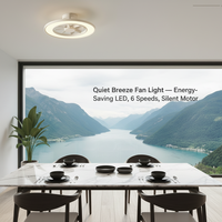 Ventilateur de plafond en métal à moteur DC de 20 pouces, 6 vitesses, télécommande, lumière LED à intensité variable (3000K-6000K), design moderne, pales en ABS, garantie 10 ans