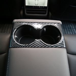 Cubierta de Fibra de Carbono para el Portavasos del Asiento Trasero, Compatible con Tesla Model Y Renovado, Juniper Performance - Product Image 5