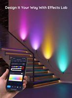 Appliques murales intelligentes RGBIC synchronisées à la musique, décoration intérieure, lumières murales WiFi compatibles avec Alexa, lumière LED murale multicolore pour les fêtes et la décoration