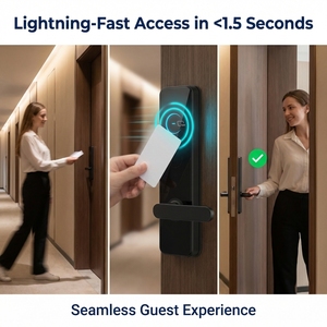 Serrure de porte d'hôtel intelligente TTLock RFID avec carte-clé TT Hotel pour portes en bois/acier/aluminium/laiton, stockage cloud en alliage d'aluminium - Product Image 2