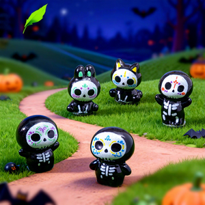 Nouvelle figurine miniature fantôme mignon du Jour des Morts - Décoration DIY pour micro-paysage, ornement de tableau de bord de voiture miniature, en vrac - Product Image 1