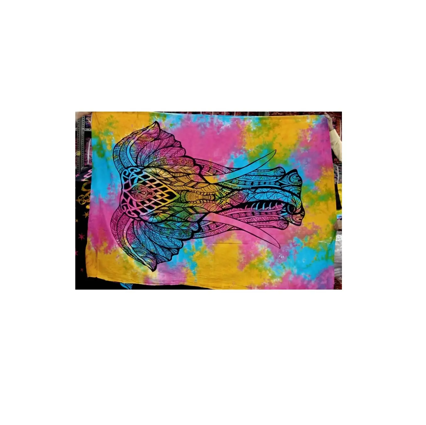 Hot Selling Morden Design Elephant Printed Multi Tie Dye Wall Hanging Tapestries Bed Sheet for Home Decoration