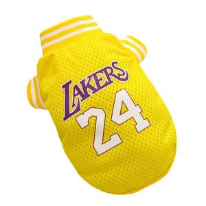 Camisetas de poliéster de los <span class=keywords><strong>Lakers</strong></span> para perros grandes y medianos, cómodas, transpirables, con estampado, para verano y primavera - Product Image 2