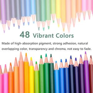 Ensemble <span class=keywords><strong>de</strong></span> crayons personnalisés en usine, 48 couleurs aquarelle avec boîte en métal pour enfants et adultes, fournitures artistiques, stylos <span class=keywords><strong>de</strong></span> <span class=keywords><strong>couleur</strong></span> pour la peinture sur papier - Product Image 4